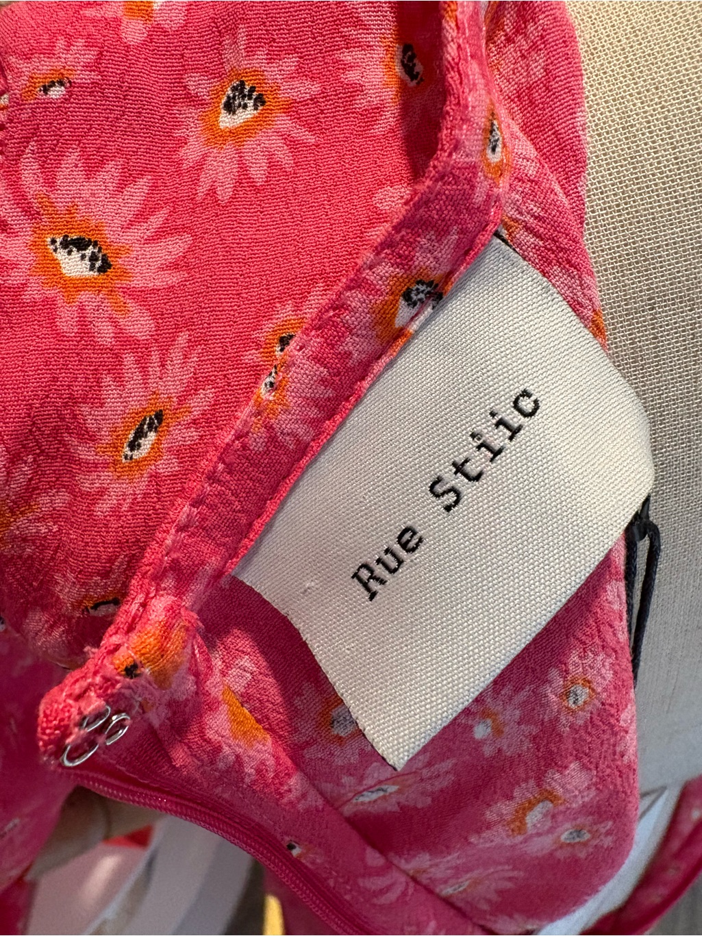 Rue Stiic Maci Split Cottagecore Midi Dress Garden Daisy Floral Pink Xxs Nwt — image 5 of 6